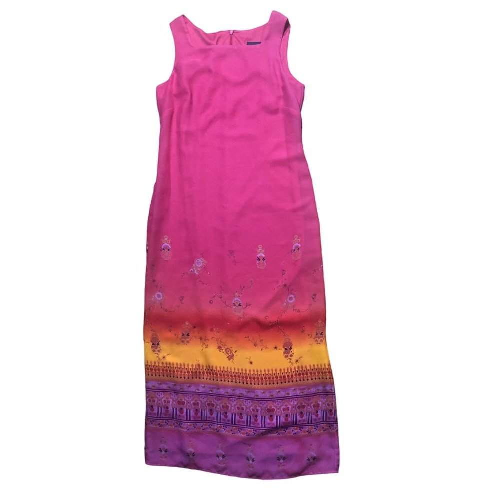 Pink and Purple Sleeveless Maxi Dress